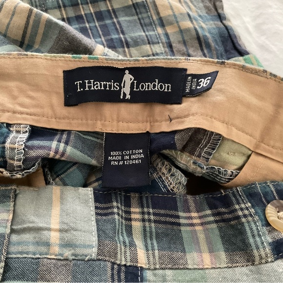T. HARRIS LONDON MADRAS SHORTS - Picture 4 of 4